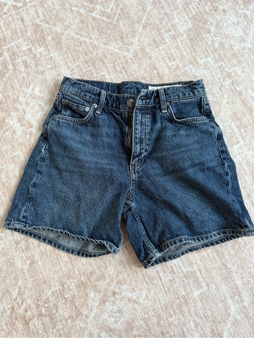 rag & bone Light Blue Denim Waistband Shorts